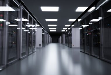Server room, modern data center.