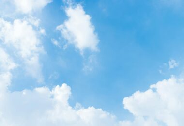 clear clean fresh blue color sky with fluffy soft white cloud
