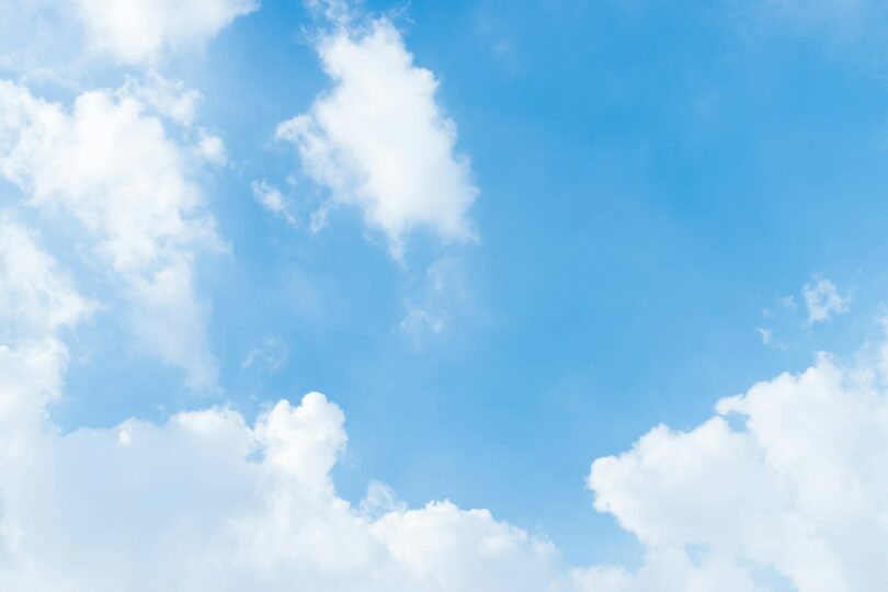 clear clean fresh blue color sky with fluffy soft white cloud