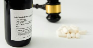 Opioid drugs are used by young people illegally, concept of illegal medicines in white background.