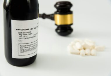 Opioid drugs are used by young people illegally, concept of illegal medicines in white background.