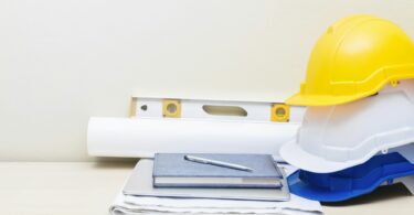 Construction background concept with construction accessories.