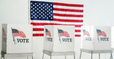 Ameican democracy voting booth