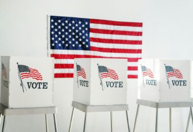Ameican democracy voting booth