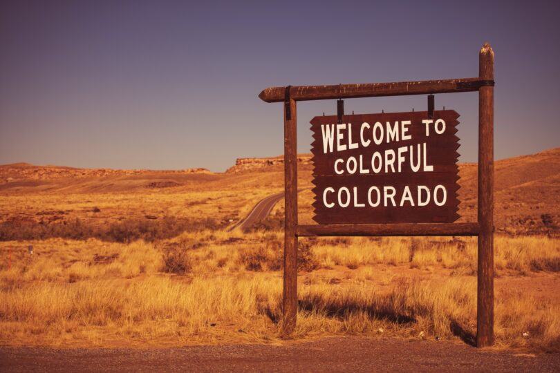 Colorado State Welcome Sign
