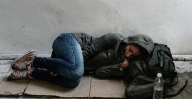 Homeless woman