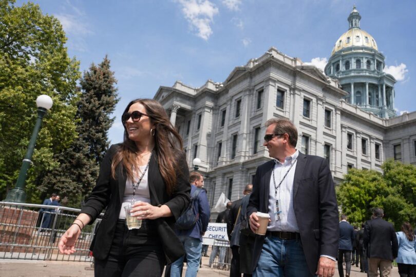 Colorado State Capitol hearing room after vote on residential lot-size bill