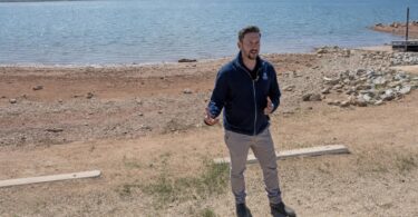 Low water at a Colorado reservoir during the statewide drought emergency